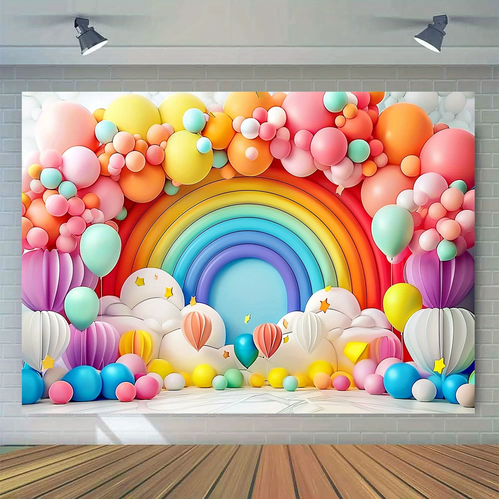 Arco de arcoíris con fondo de globo de Venus para decoraciones y celebraciones de fiestas: sin necesidad de energía, material de poliéster