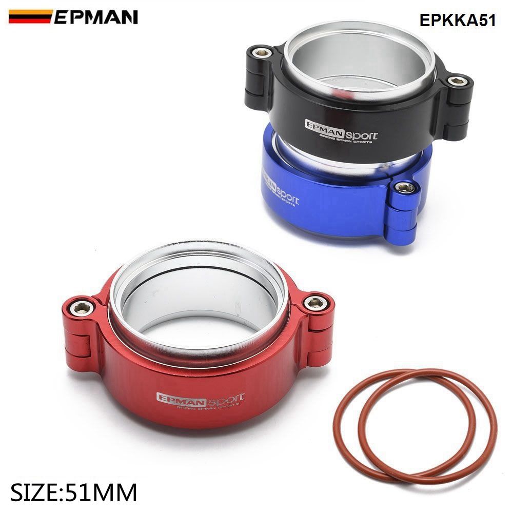 Epman HD Exhaust V-band Clamp System Assembly Anodized Clamp For 2&quot; OD Exhaust Downpipe Turbo Dump Pipe EPKKA51