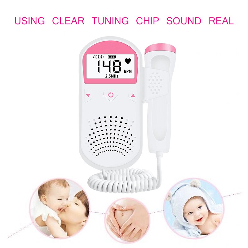 Foetale Doppler Ultrasound Geluid Baby Heartbeat Monitor Detector Led Digitale Prenatale Pocket Fetal Doppler