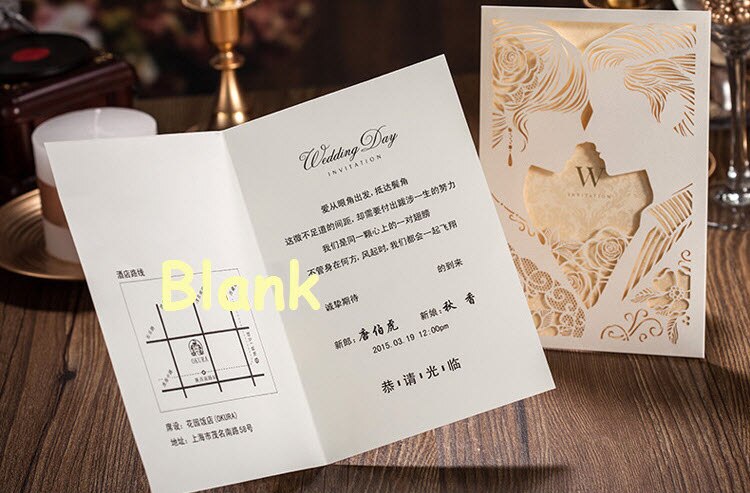 CW010, Classic Red Hollow Flowers Wedding Invitations Cards