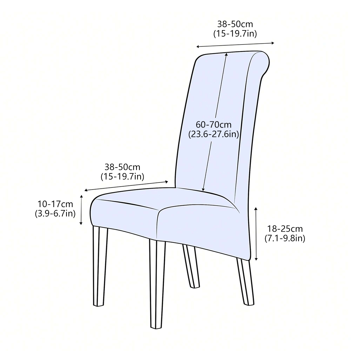 1pc elastiske vandafvisende stolebetræk med høj ryg, egnet til beskyttelse af hotelstolebetrækets dekoration