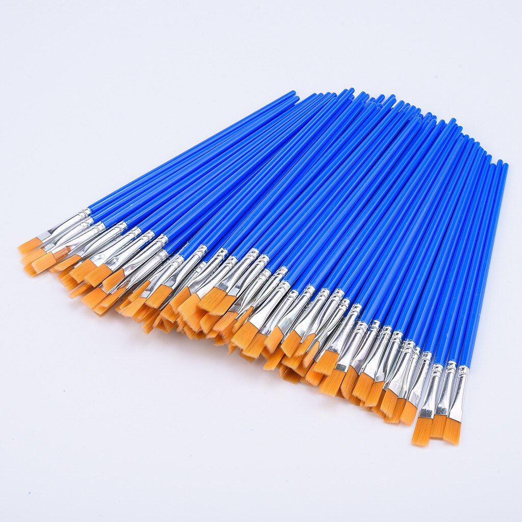 50 PCS Flat Paint Brushes Small Brush Volume For Painting Detail Essential Props For Painting Art