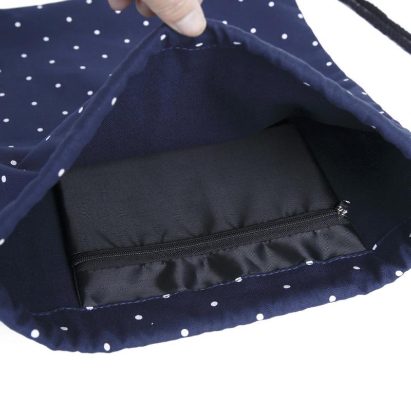 Vrouwen Mannen Trekkoord Tassen Retro Rugzak Canvas Stippen Afdrukken Rugzakken Voor Tieners School Schoudertas Travel Opslag Pouch