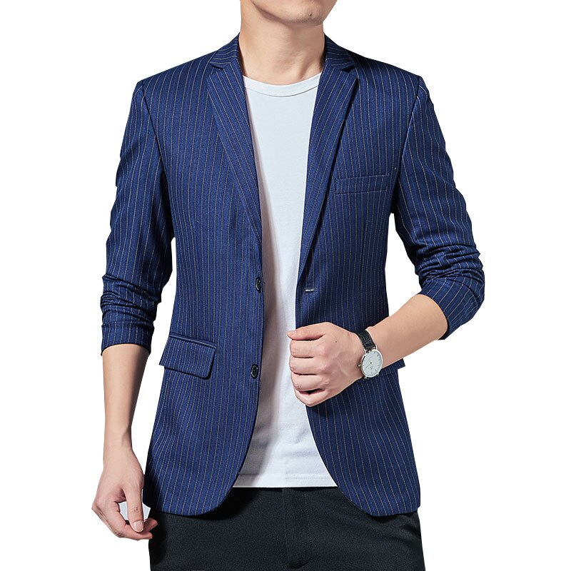 Veste blazer Slim à rayures pour homme, tenue de soirée, décontractée, Boutique, Business, à la , 2022