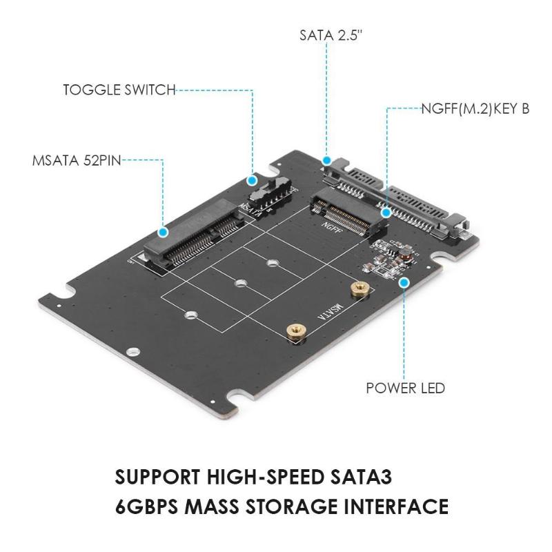 2 in 1 mSATA zu SATA NGFF M.2 zu SATA3 Konverter Adapter Karte SSD Disk