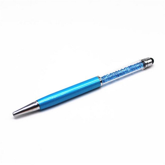 Crystal Ballpoint Pen Touch Screen Stylus Pen Useful 2 in 1 Tablet Pen For Pad Phone Smart Phone: Light Blue