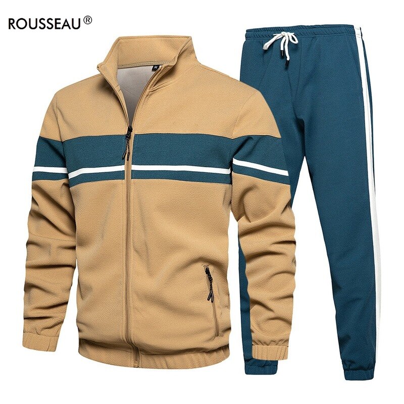 Mannen Trainingspak Herfst Winter Mannen Set Sport Jasje + Broek 2 Stuks Set Casual Trainingspak 2022 Mannen Kleding