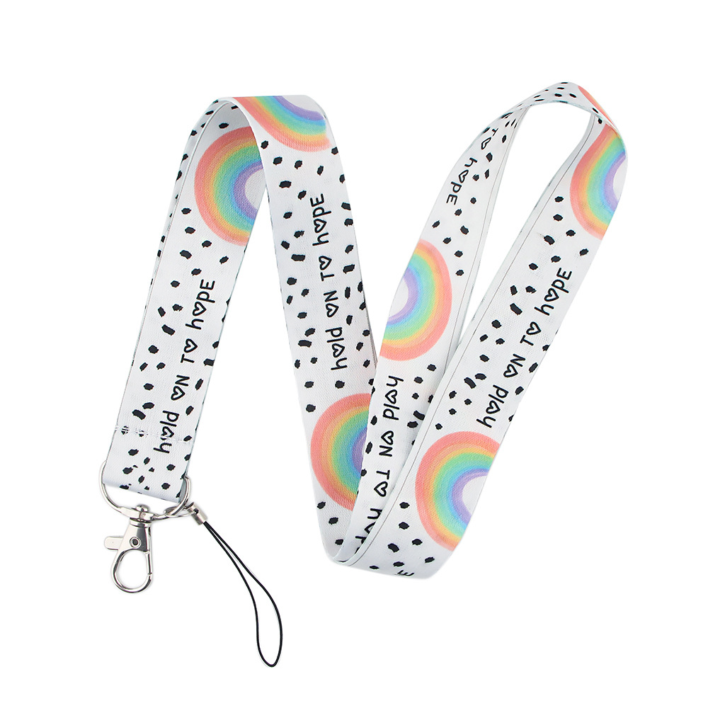 Regenboog Neck Strap Lanyard Voor Sleutels Id-kaart Gym Mobiele Telefoon Bandjes Usb Badge Houder Diy Hang Rope Lariat Lanyard