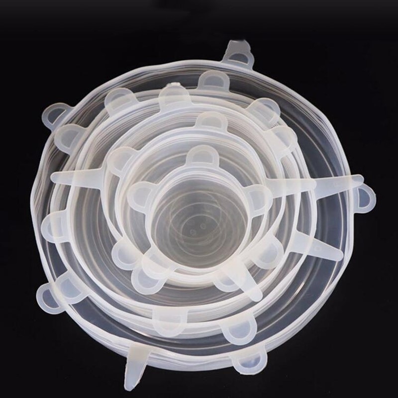 3Pcs Silicone Stretch Lids Cover Universal Reusable Fresh Keeping Silicone Food Saver Pot Dish Bowl Kitchen Accessories 3 Sizes