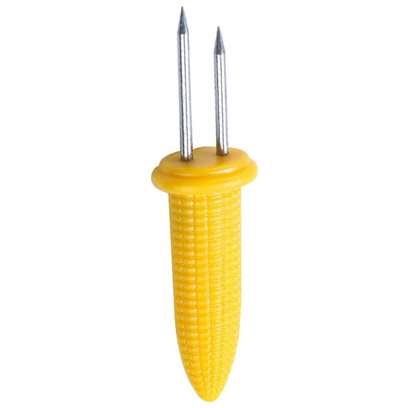 12pcs Corn Forks Corn On Cob Skewers Stainless Steel Food Forks Sweetcorn BBQ Fork Kitchen Tool Fruit Holder Barbecue Supplies