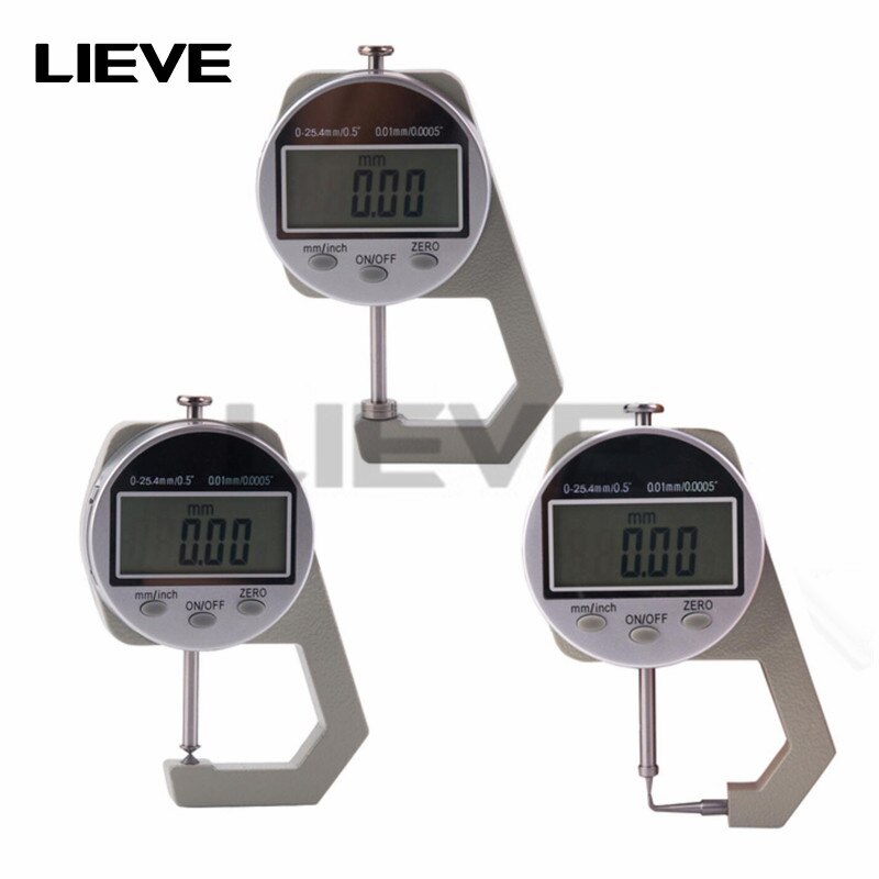 3 styles Digital thickness gauge steel board Pipe Wall thickness leather Cloth Pearl diameter Thickness Gauge 0-25mm/0.01MM