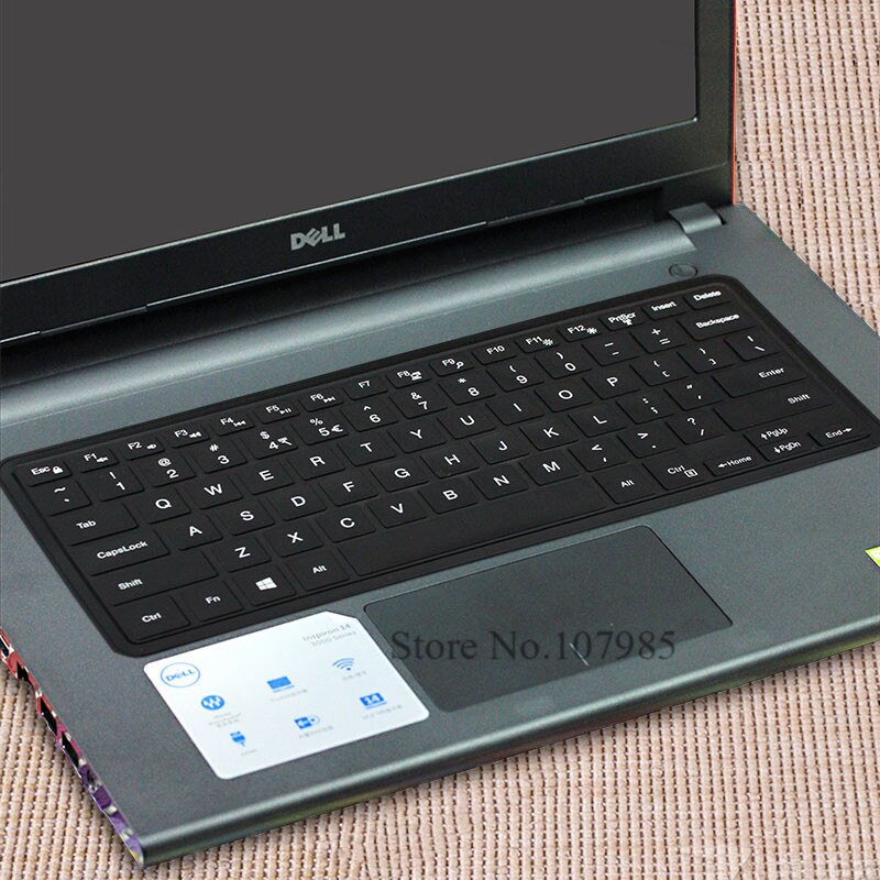 Laptop keyboard cover Protector Skin For Dell Inspiron 13 7373 7437 7370 E7370 13.3"/ Inspiron 15 15.6" 7000 5579 7573 P70F: AllBlack