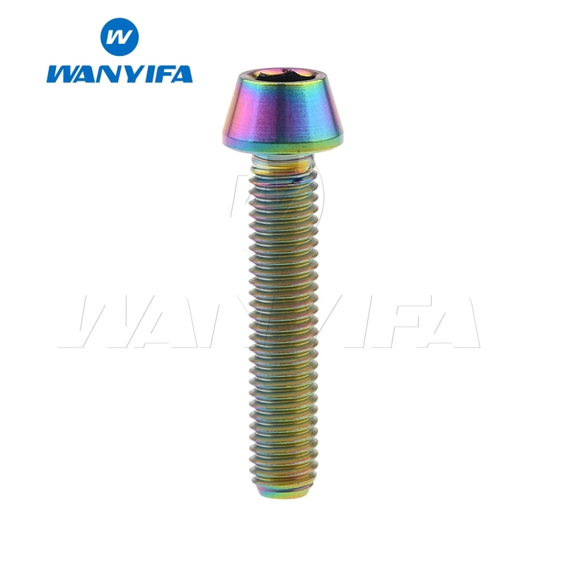 Wanyifa Titanium Ti Bolt Screw Conical Tapered Head Bolt for Bicycle Headset M6 x 20 25 30 35mm