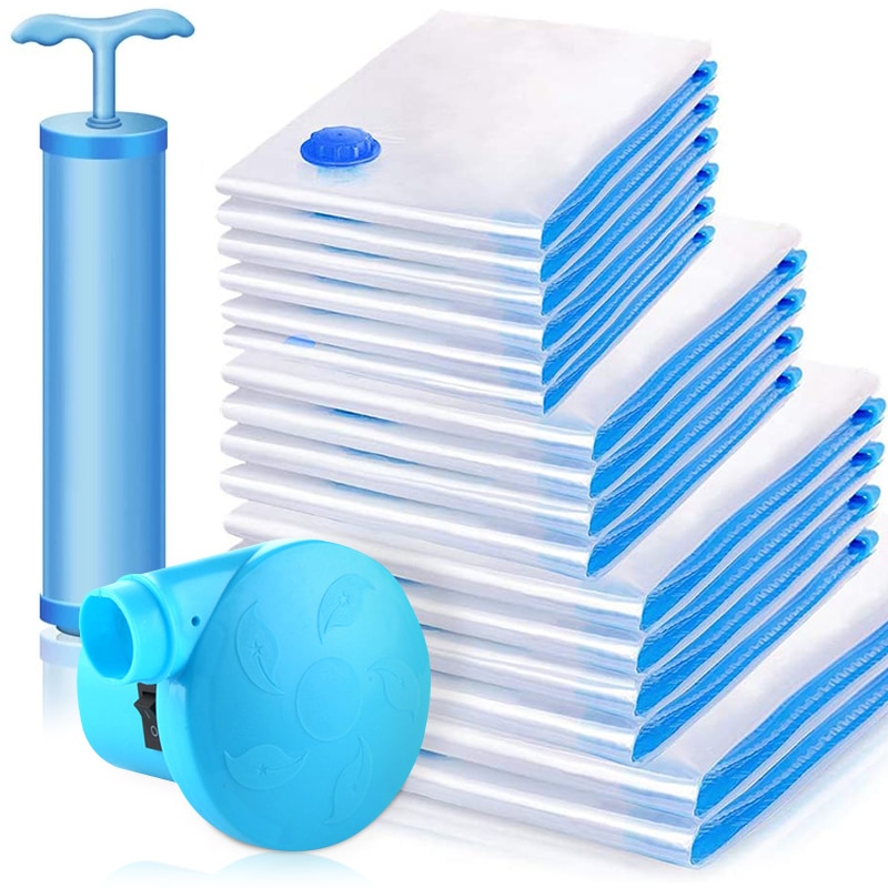 Vacuum Storage Bags,Vacuum Storage Space Saver,Double Zip Seal Reusable for Bedding,Pillow,Mattres,Quilt,Clothes,Sweater,Blanket