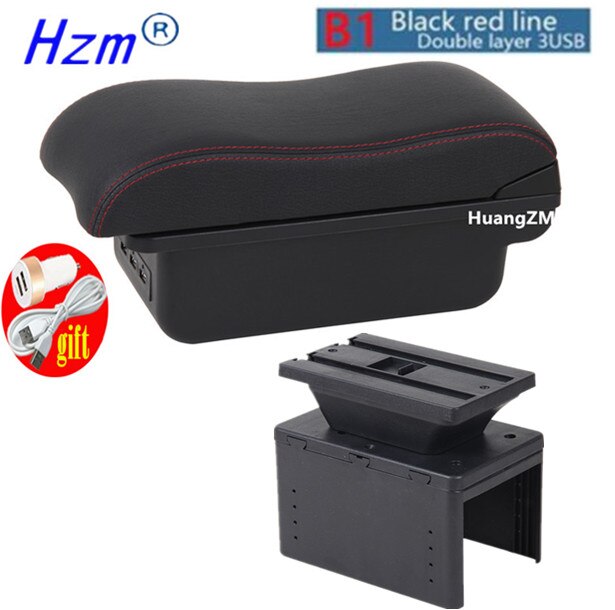 Boîte d'accoudoir de voiture universelle, modèle universel, boîte de rangement d'accessoires de voiture, pièces de rénovation, augmentation de la Fatigue: Rouge