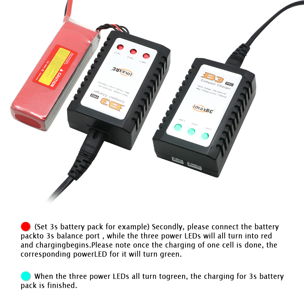 Cargador compacto de batería Lipo IMAX B3 PRO 7,4 V 11,1 V 2S 3S 110-240V cargador de fuente de alimentación Lipo enchufe de la UE para piezas de helicóptero RC