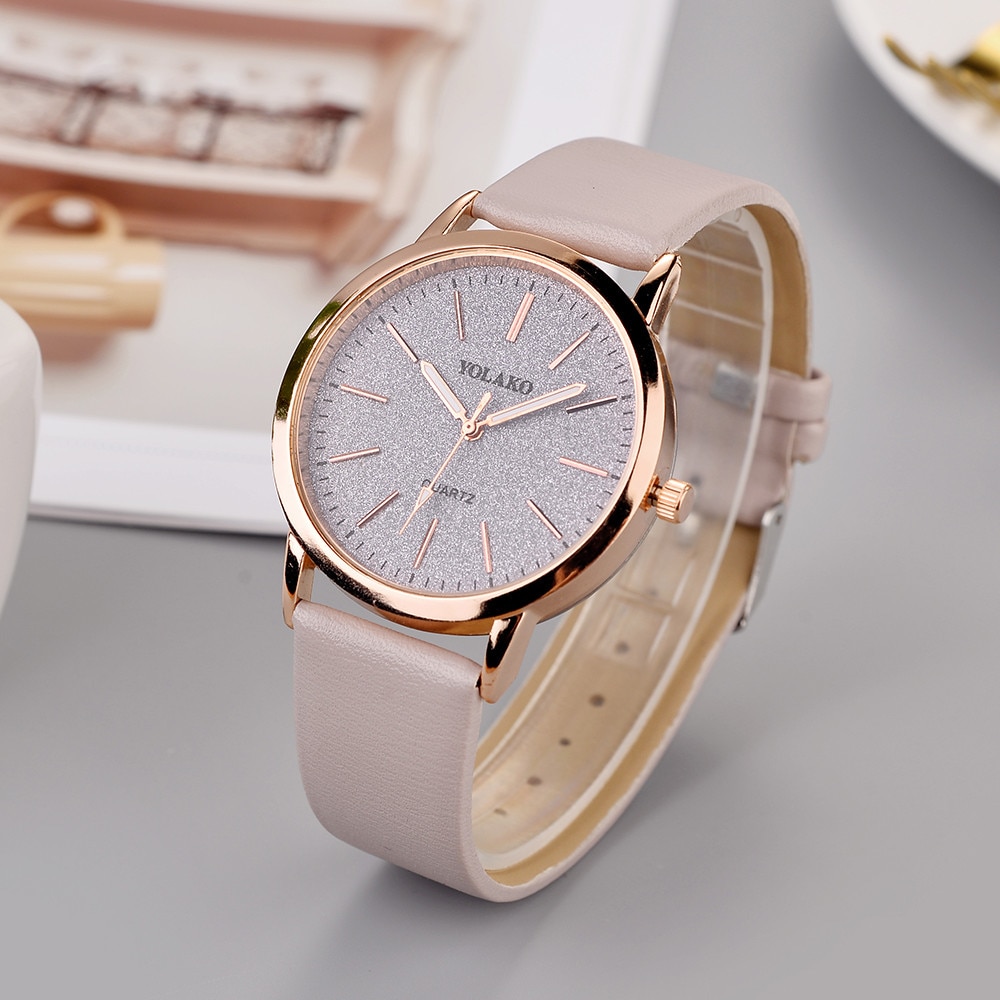 Exquisite Vrouwen Horloges Yolako Dames Quartz Horloge Rose Goud Lederen Vrouwen Horloges Dames Montre Femme Relogio