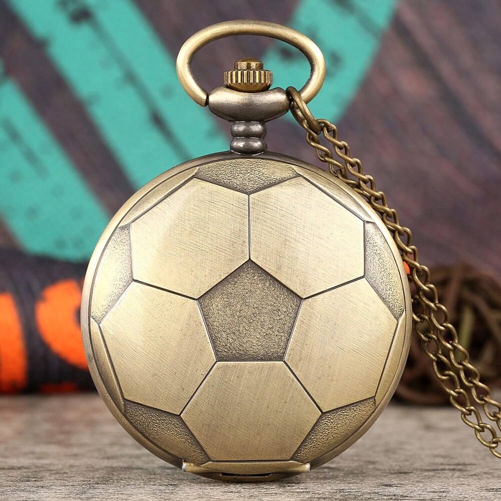 Steampunk Zakhorloge Man Ketting Pedent Sport Stijl Golfbal Patroon Vintage Horloge Man Regalos Para Hombre: football-soccer