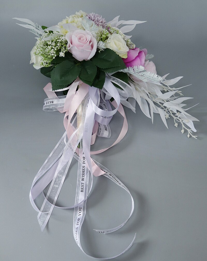 Lovegrace Bridal Wedding Boeket Kunstmatige Bloem Boeket Zijde Rose Hydrangea Wedding Waterval Boeketten
