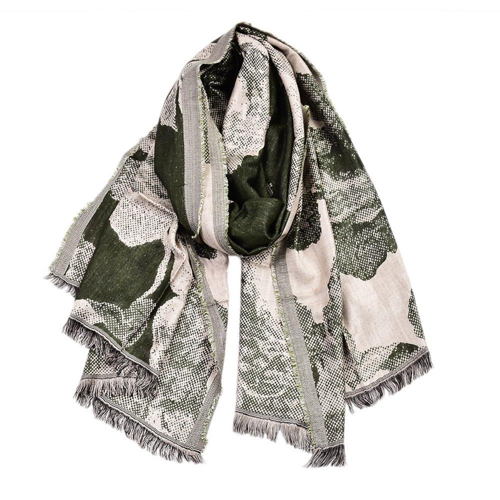 Wald Kunst Schlange Haut Druck Männer Schal Winter männer Baumwolle Schals wickelt lässig Mann Quaste Foulard Männlichen Zubehör: 2