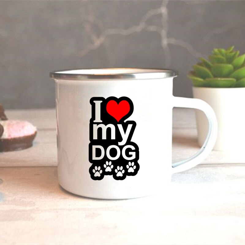 Tasse à café, thé, thé, café, boisson, Dessert, petit déjeuner, lait, Vintage, poignée, , I Love My Dog: XH2378-A015WH-8
