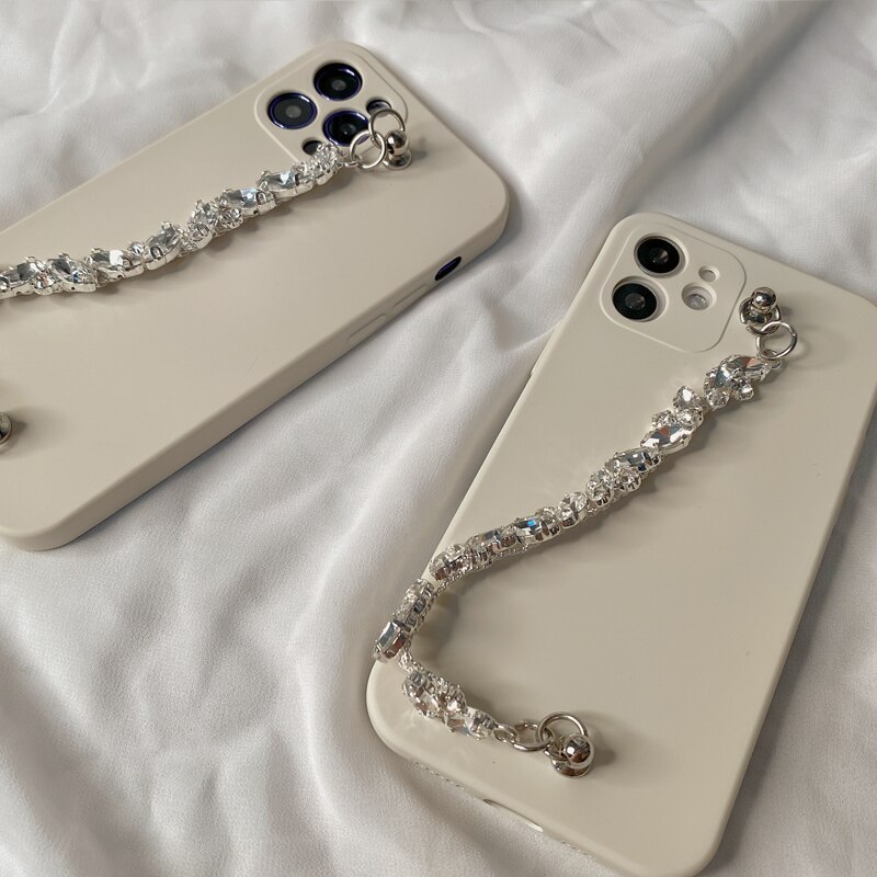 Luxe Strass Diamanten Ketting Armband Case Voor Iphone 12 12Pro Max 11 11Pro X Xs Max SE2020 Xr 7 8 plus Zachte Siliconen Case