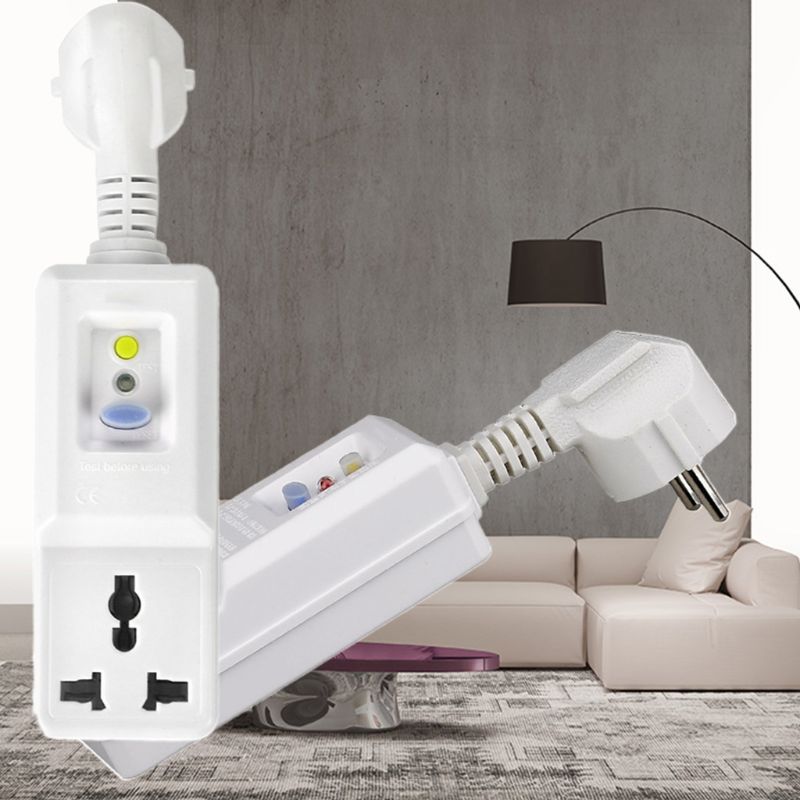 EU 16A Socket Adaptor Home Circuit Breaker Cutout Plug Safety Leakage Protection Trip Switch Power Tools
