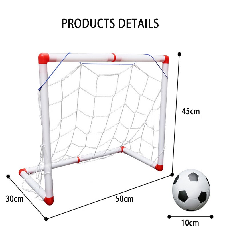 Mini Football Goal Nets Small Soccer Children Exercise Ball Sports Training Football Gate Indoors Activities Yard Kids Games: WHITE AND RED M