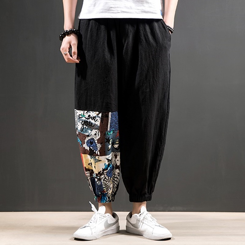 2022 nowe spodnie w stylu Hip Hop Streetwear spodnie joggery bawełna mężczyźni Casual Cargotrousers w pasie w stylu chińskim Harem Pants TA012: 2 / XL