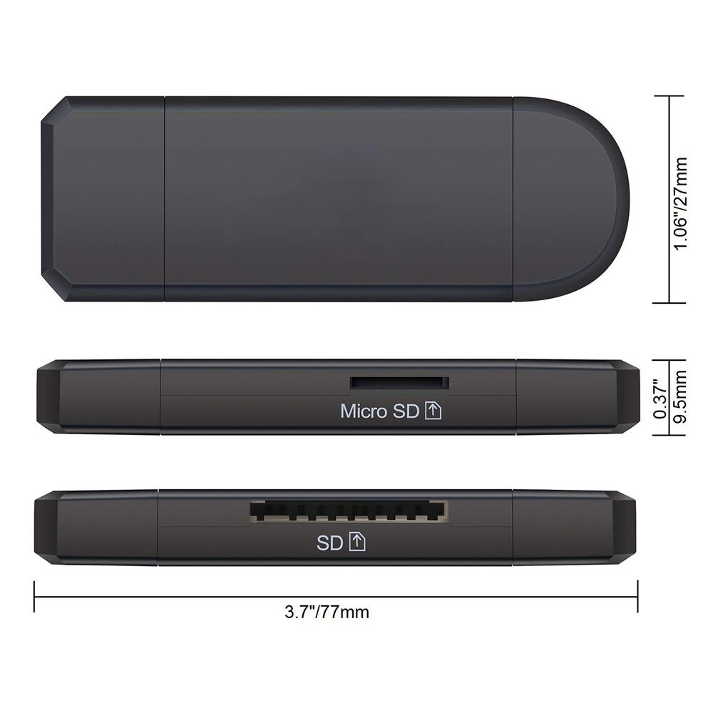 3 In 1 Micro USB naar USB Type C OTG Card Adapter USB 2.0 Memory Card Reader Voor SDXC, SDHC, SD, Micro SD, Micro SDXC, Micro SDHC