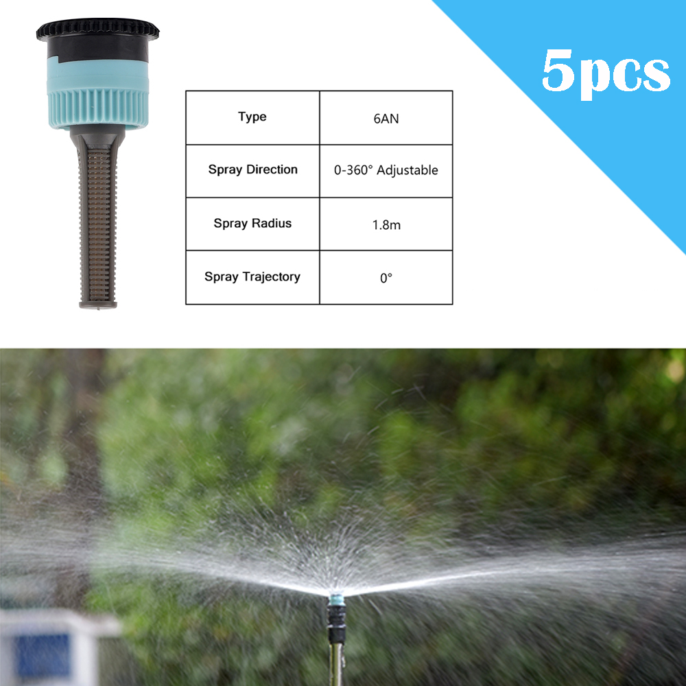 5Pcs Pop-up Sprinkler Ersatz Streudüsen 0 ~ 360 Grad Einstellbar Garten Park Bauernhof Gras Rasen Bewässerung Werkzeug: WHITE