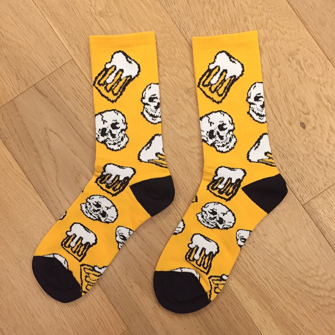 Herrensocken Mit Piranha-Motiv – Lustige Crew Socken In Schwarz, Größe 40–46