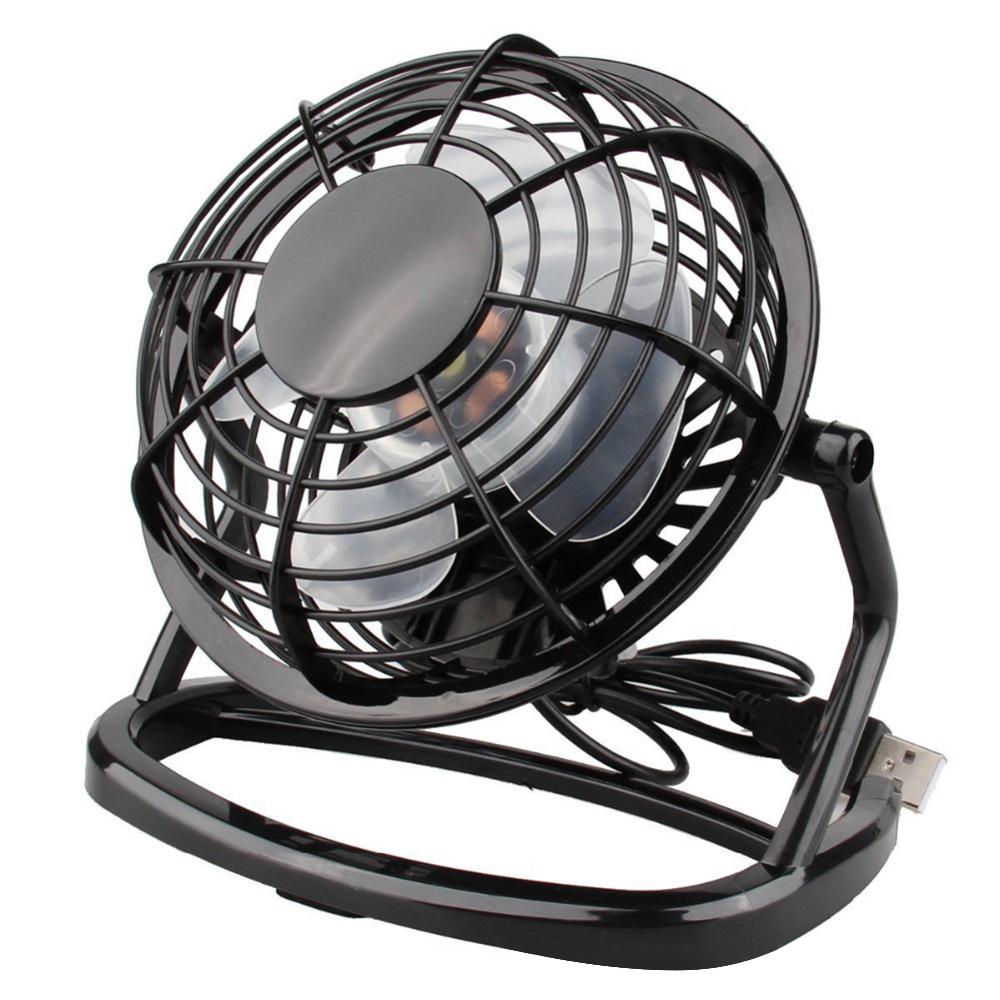 Mini Dc 5V 500MA Bureau Ventilator Kleine Ultra-Stille Nb En Pc Cooling Fans Persoonlijke Koeler Usb Aangedreven draagbare Tafel Ventilator: Black