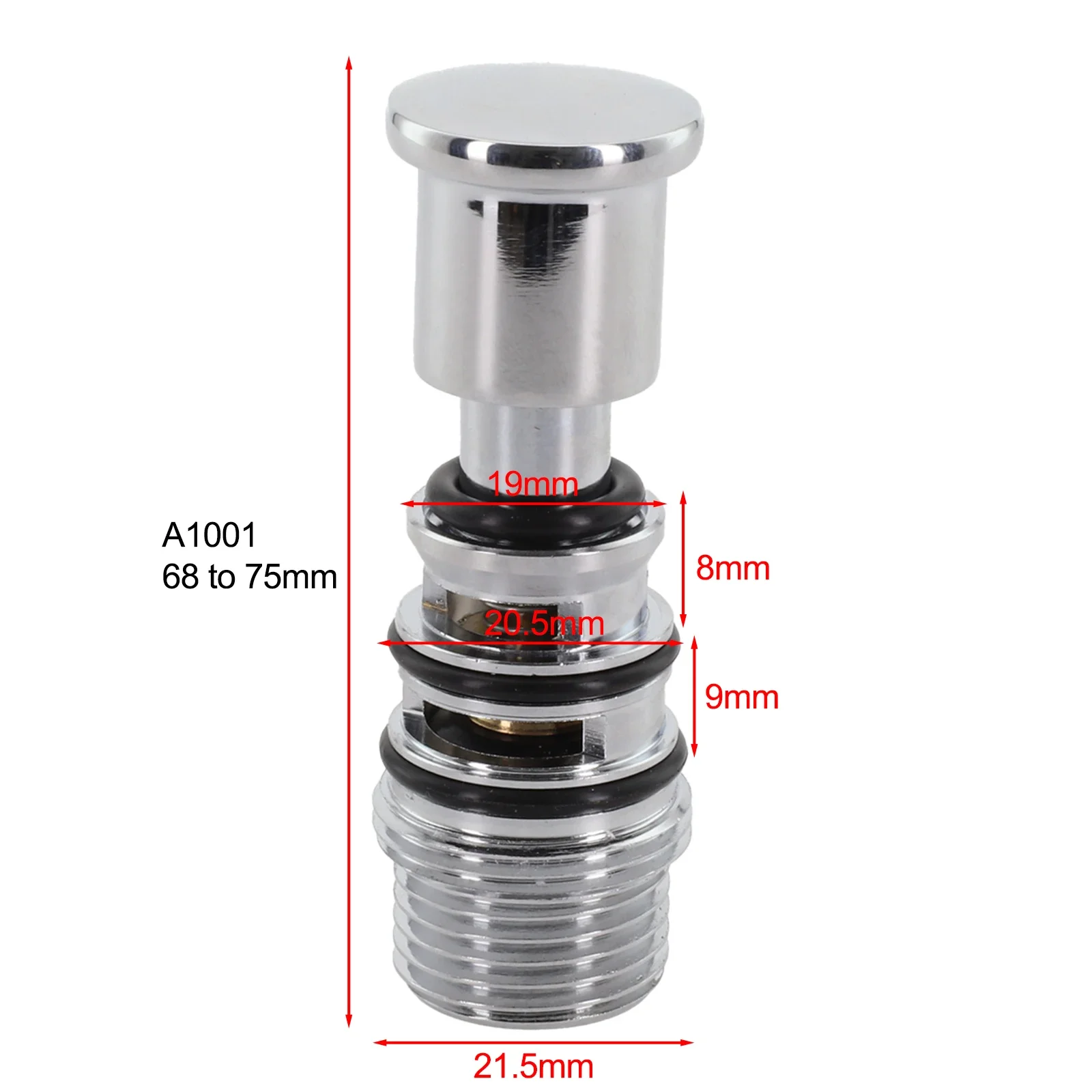 Shower Switch Valve Spring-Loaded Pull-up Water Diverter Triple Bathtub Copper Chrome Plating Corrosion-resistant