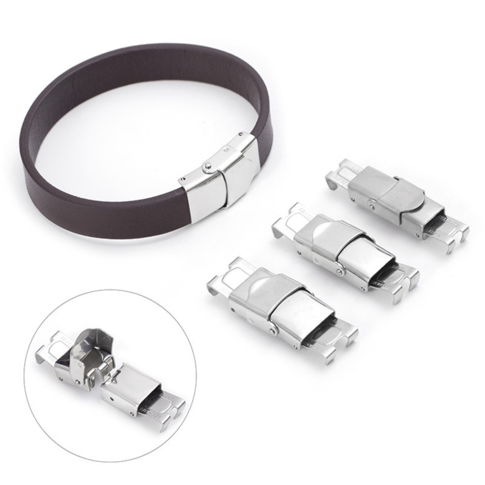 10 Stücke Edelstahl Verschluss crimpen Haken Leder Verschlüsse Verschluss Schnalle Für DIY Armbinde Schmuck Machen Anschlüsse Zubehör