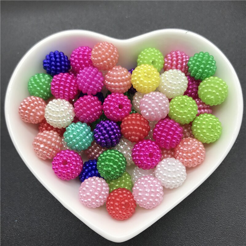 10mm 50pcs Acrylic Beads Bayberry Beads Round Loose Beads Fit Europe Beads For Jewelry Making DIY Accessories: 13