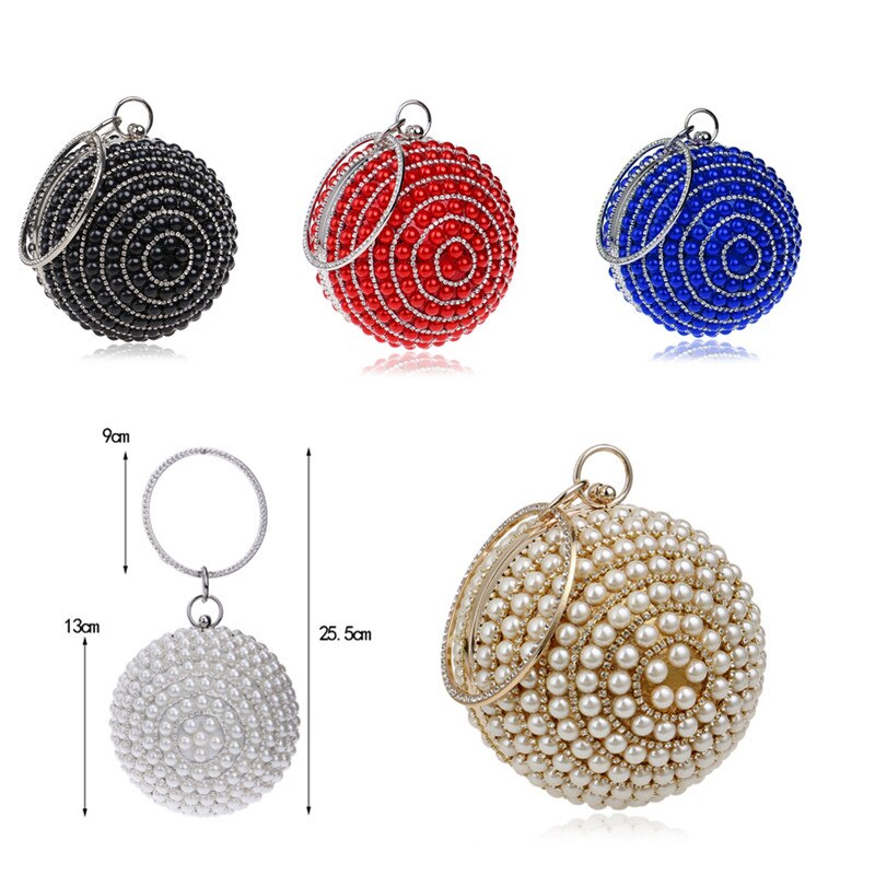 Ball Diamond Tassel Women Party Metal Crystal Clutches Evening Wedding Bag Bridal Shoulder Handbag Wristlets Clutch