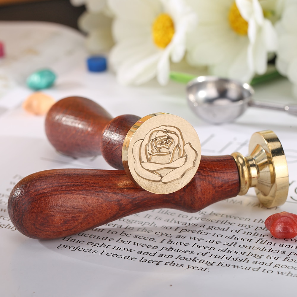 Replace Copper Head Hobby Tools Sets Wax Seal Antique Sealing Wax Stamp Wood Handle DIY Envelope Wedding Invitations