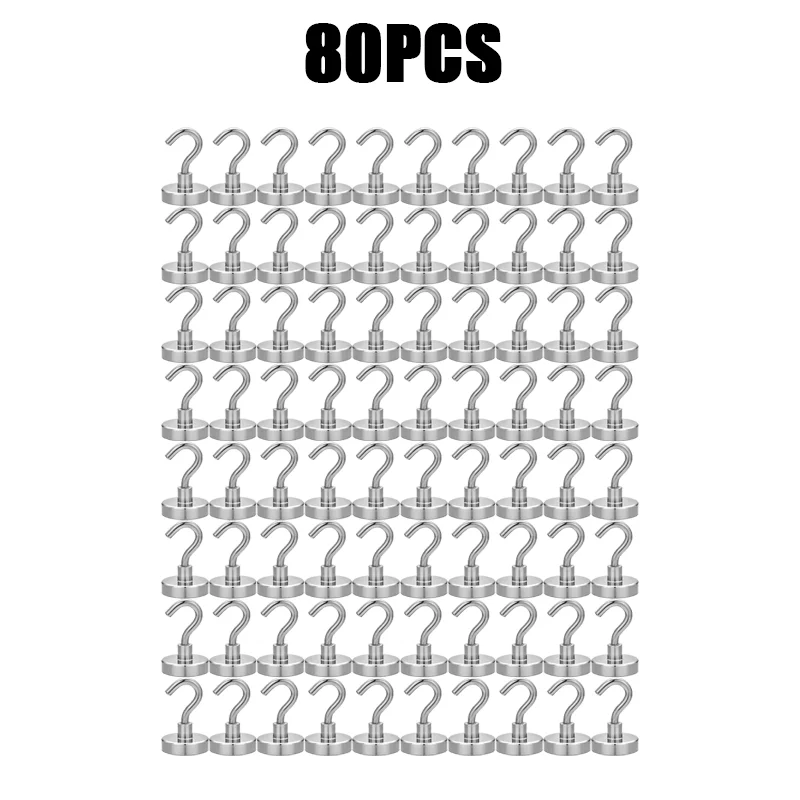 1-80PCS Strong Magnetic Hooks Multi-Purpose Storage Hooks Home Kitchen Bar Storage Hooks Key Storage Hooks Bathroom Hangers: M / plum