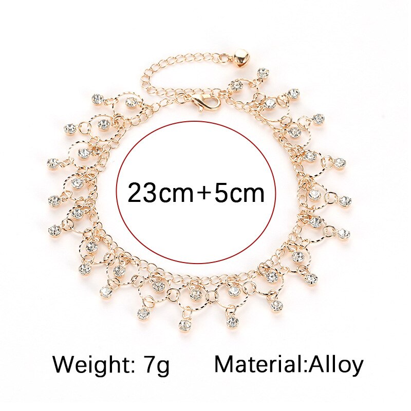 Bohemia Anklets Hollow Carved Circle Anklet Water Tassel Bell Ankle Bracelet Plated Silver Color Anklets for Women Anklet