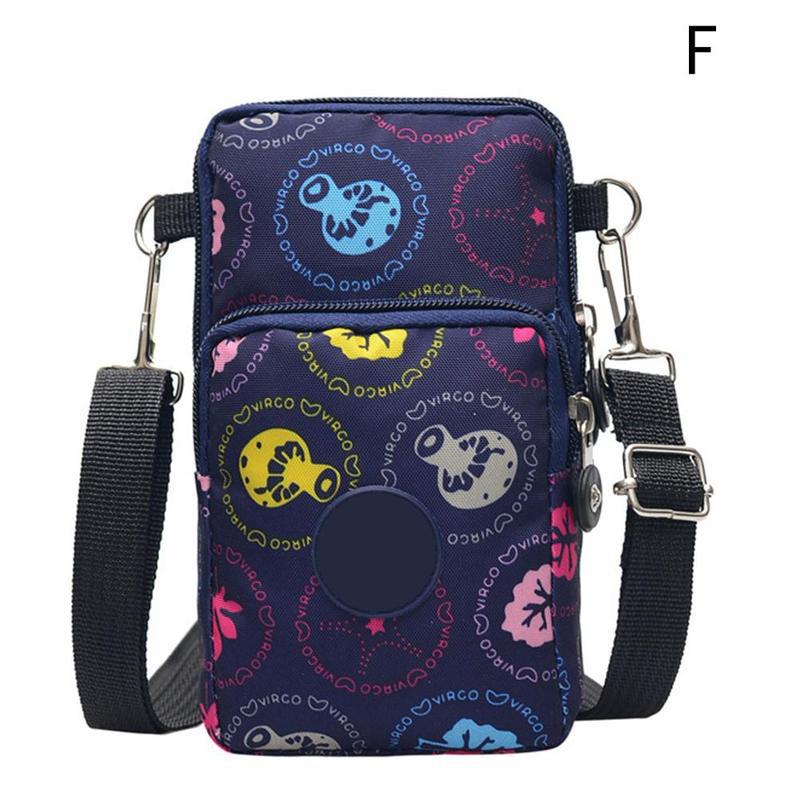 Women's Bag Korean Version of the Shoulder Bag Mobile Phone Bag Diagonal Across the Small Cloth Bag Sports Leisure Arm Bag: F