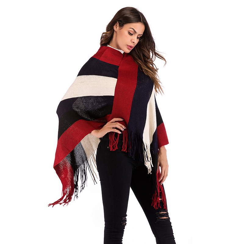 TAVIMART  -  Elegant Knitted Irregular Cloak Women Vintage Loose Full Sleeve O-neck Mantle Female Spring Versatile Fashion High Street Tops