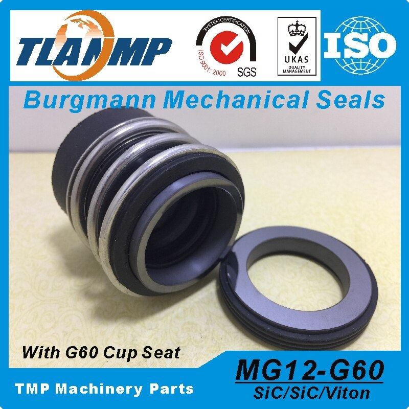 MG12-14 , MG12/14-G60 Burgmann Mechanical Seals with G60 stationary seat (Material:Q1Q1VGG , AQ1VGG , AQ1EGG): SIC-SIC-V (Q1Q1VGG)