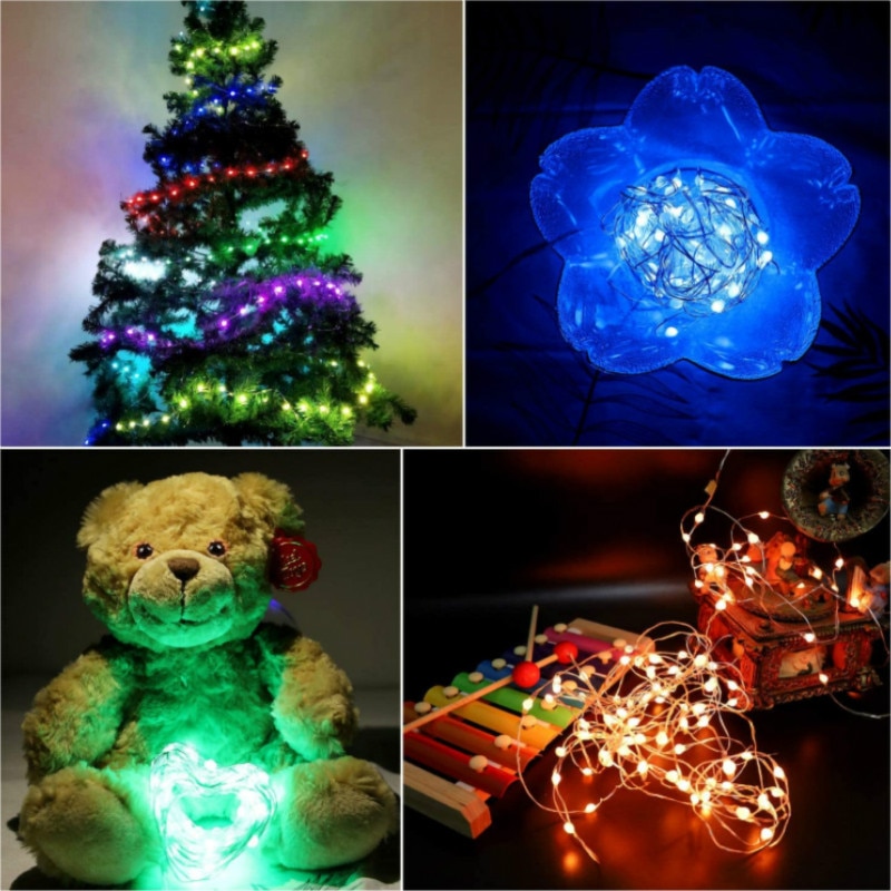 Waterproof LED Light String USB Outdoor Christmas Lanyard Tinsel Extension Garland Fairy Lights Smart Room Bottle Lighting Lamp