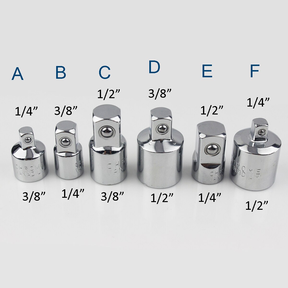 adapter fastnøkkel-stikkontakt skralle fly til stort stål 1pc omformer-hode-hylse 1/2-- til -3/8-1/4-  adapter skiftenøkkel-stikkontakt skralle