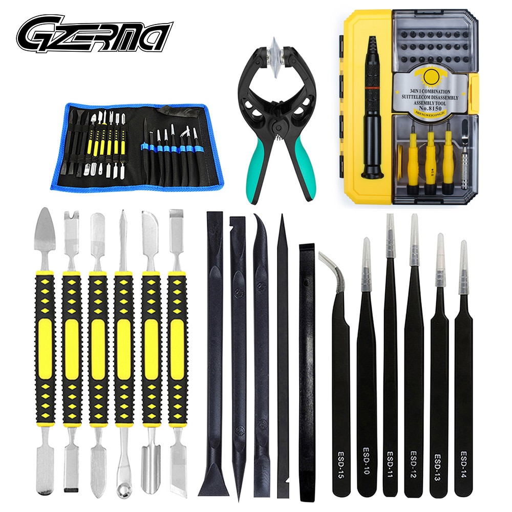 Smartphone reparatieset met 34 in-in -1 precisieschroevendraaierset voor reparatie van iphone, samsung en xiaomi-telefoons