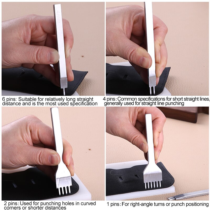 LMDZ Leather Spacing Punch Tools Creasing Edge Beveler Leather Groover Tool for Lacing Stitching Sewing and Leather Craft Work