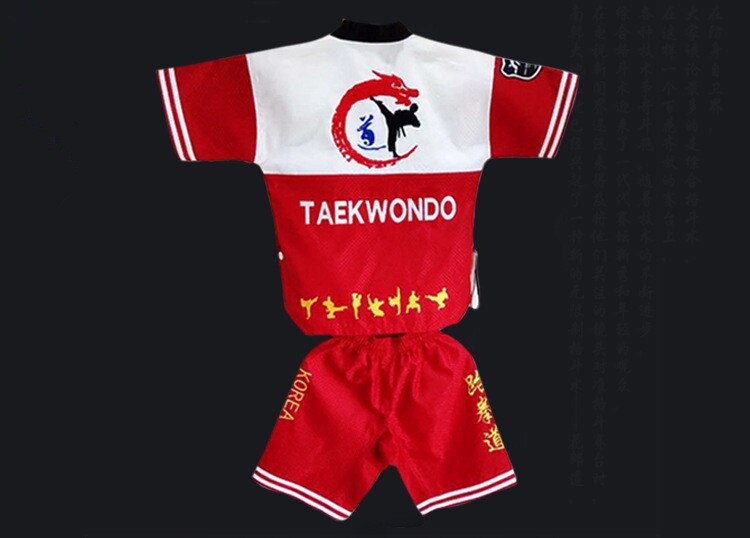 Taekwondo dobok tkd bomuld og bambus fiber uniform itf serie børn børn taekwondo langærmet tøj  t10