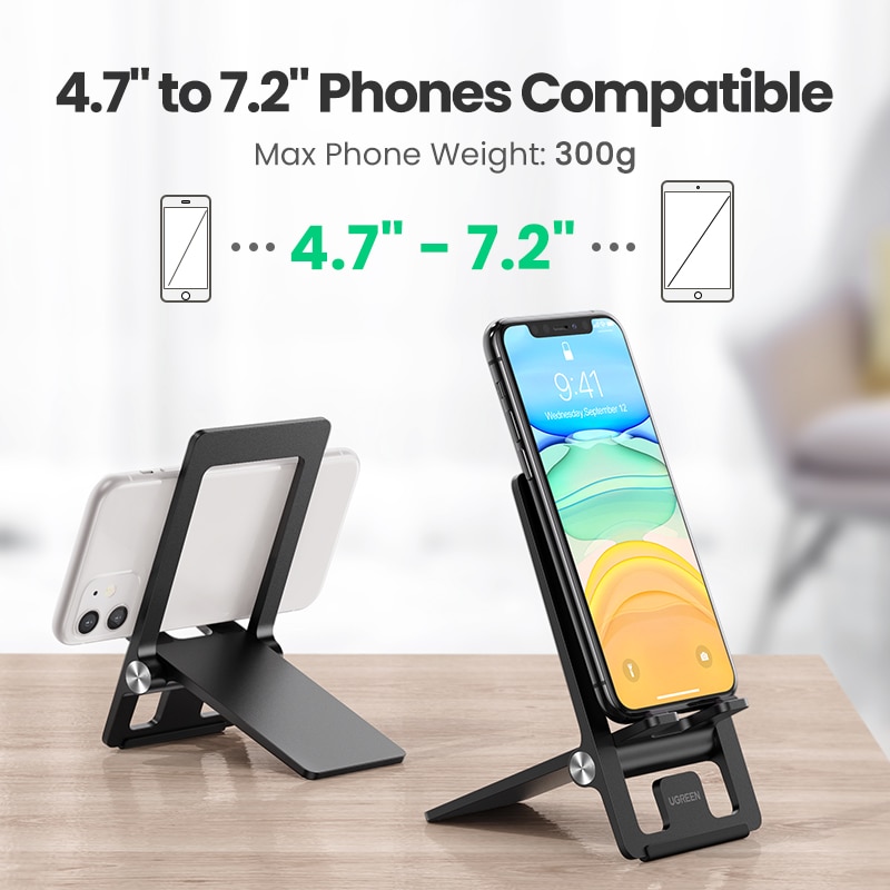 Ugreen Handy Stehen für Schreibtisch Einstellbare Telefon Halter Dock für iPhone 11 Pro Max XS XR 8 7 Faltbare handy Halter Stehen