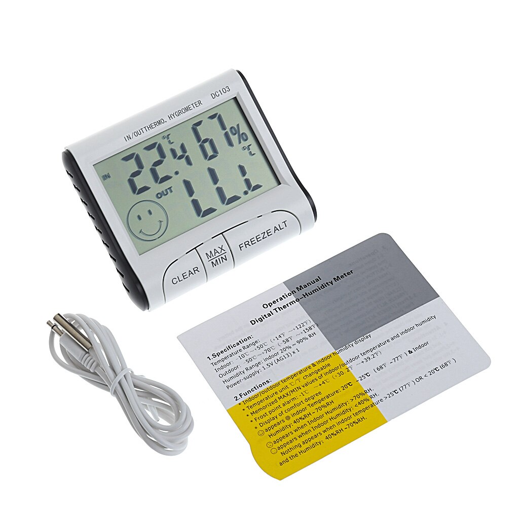 Lcd Digitale Indoor / Outdoor Thermometer Hygrometer Temperatuur-vochtigheidsmeter